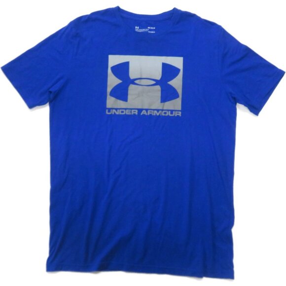 Under Armour Other - Under Armour T-Shirt Mens Medium Blue Big Logo Loose Heatgear Short Sleeve‎ Tee